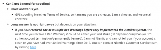 banned for spoofing