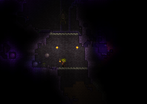 terraria shadow orb item within the corruption biome
