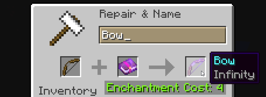 infinity bow enchantment